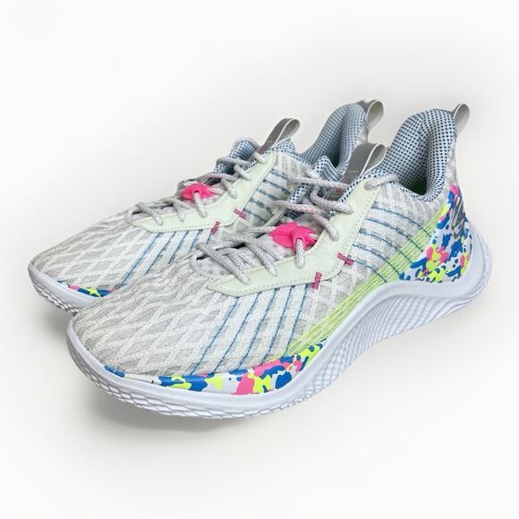 Under Armour Curry Flow 10 Basketball Shoes Mens Sz 12 Splash Party White Pink